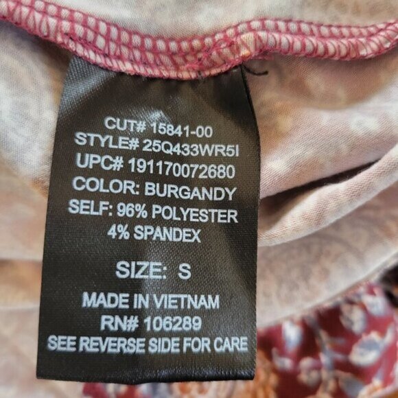 Three Pink Hearts Dress Small Shift Paisley Flowy keyhole Stretchy midi SOFT EUC - Picture 10 of 11